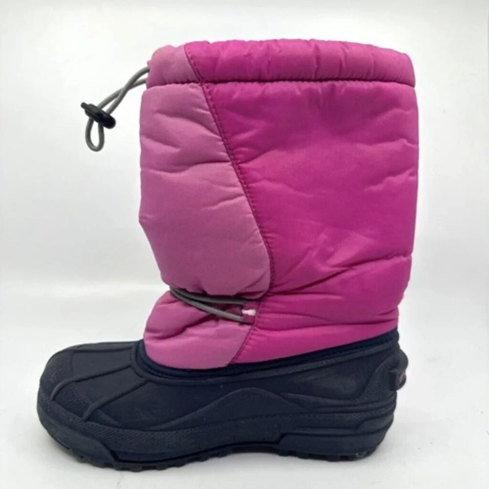 Columbia Moonridge II Snow Boots Kids Size 4 Pink Black Waterproof YY1193 Good‎